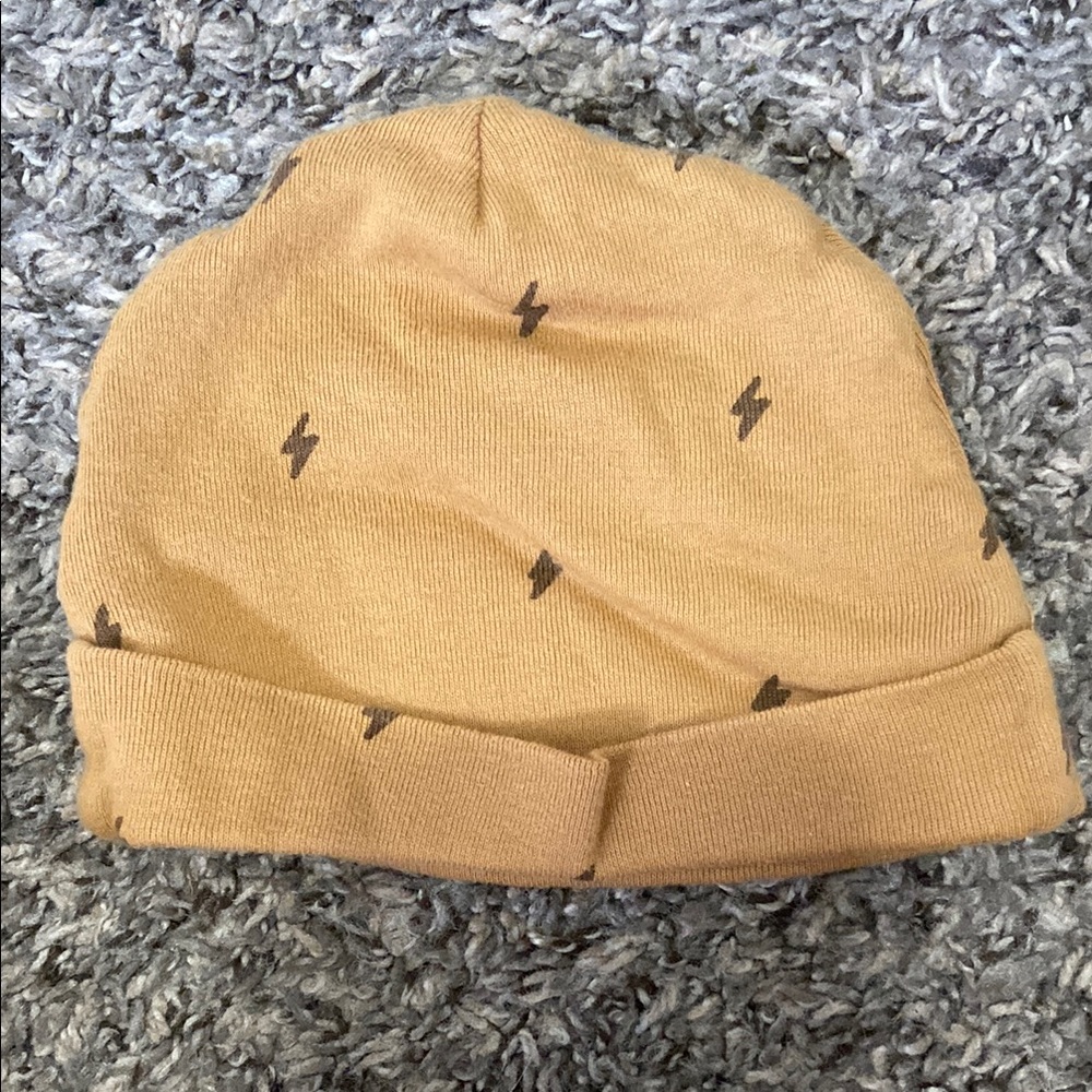 Kids Lightning Bolt Beanie - Tan